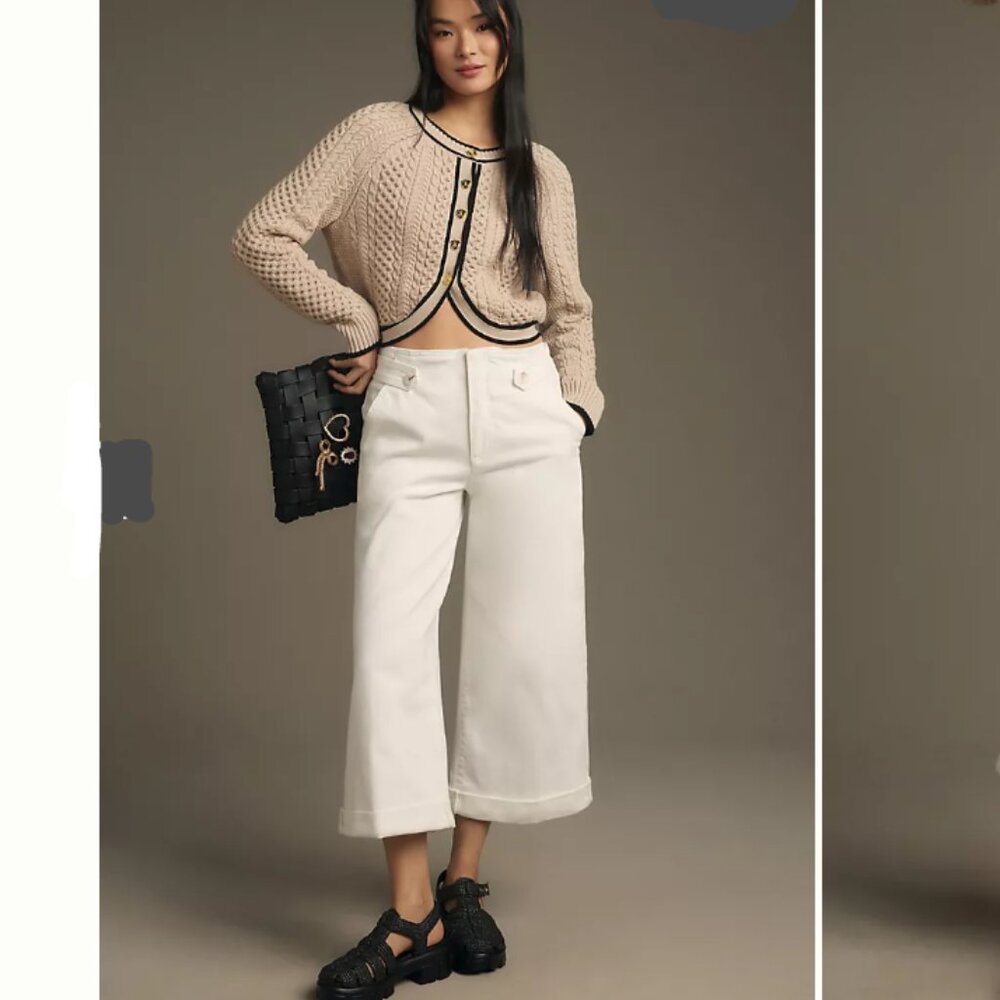 Brand New Maeve Cropped Ex High-Rise Wide-Leg Jeans